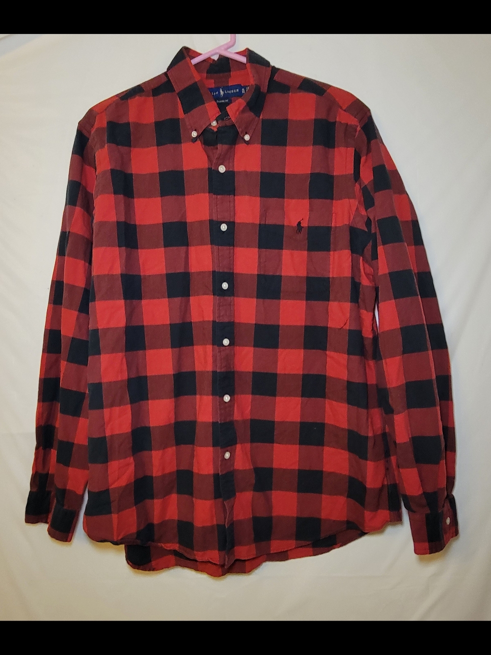 Ralph Lauren Red and Black Plaid Button-Down Shirt